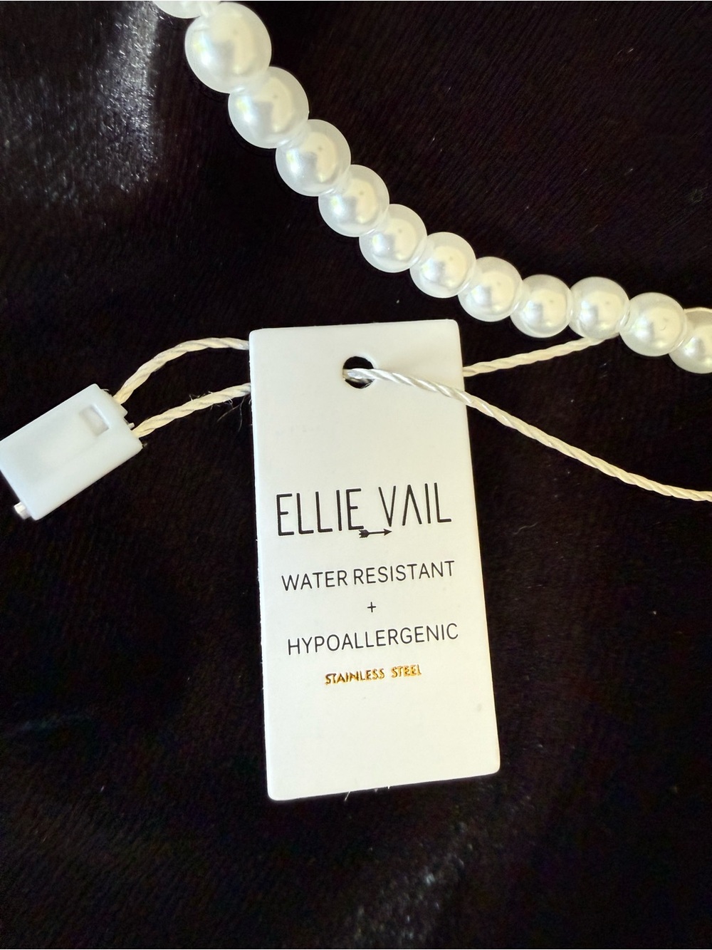 ChaneI Gold & White Pearl Logo Pendant Necklace - Picture 3 of 7